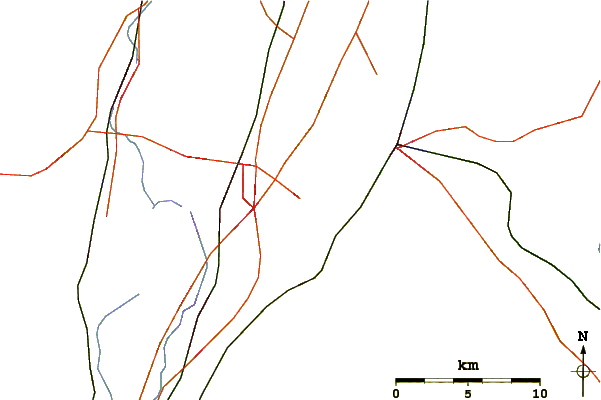 Roads and rivers around Besek Mountain