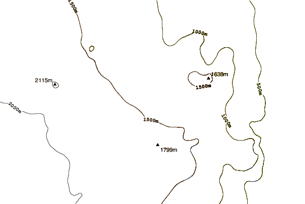 Mountain peaks around Beta Peak