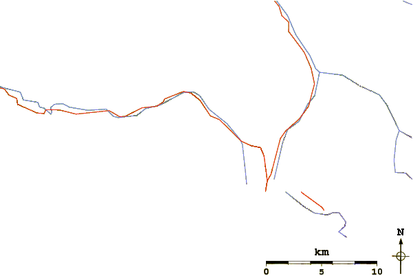 Roads and rivers around Big Four Mountain