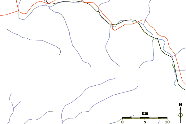 Roads and rivers around Big Indian Mountain (New York)