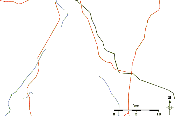 Roads and rivers around Big Moose Mountain