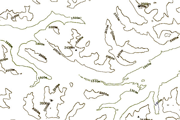 Mountain peaks around Big Shale Hill