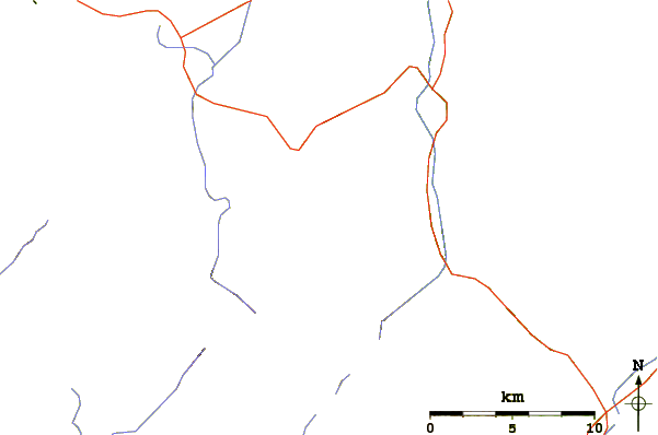 Roads and rivers around Big Slide Mountain (New York)