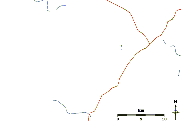 Roads and rivers around Big Spencer Mountain