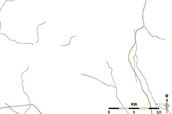 Roads and rivers around Big Timothy Mountain