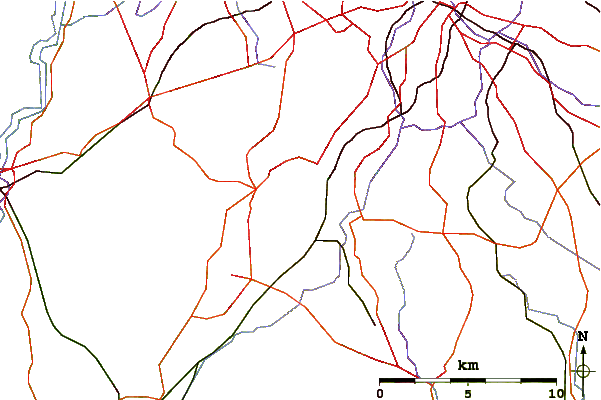 Roads and rivers around Bilberry Hill