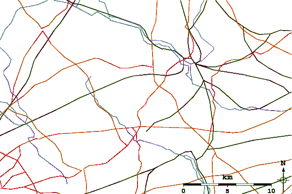 Roads and rivers around Billinge Hill