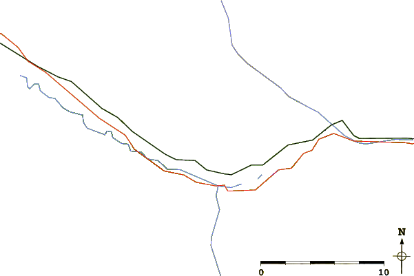 Roads and rivers around Bingley Peak