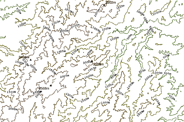 Mountain peaks around Binubulauan