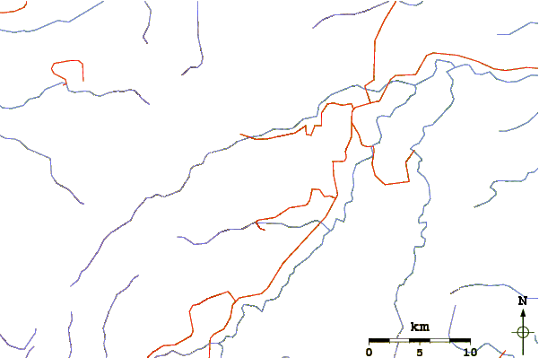 Roads and rivers around Binuluan