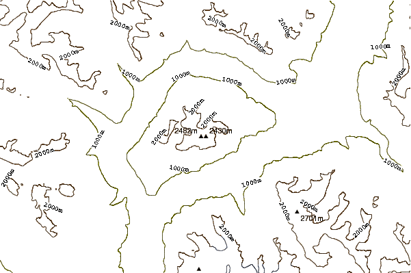 Mountain peaks around Birkenhead Peak