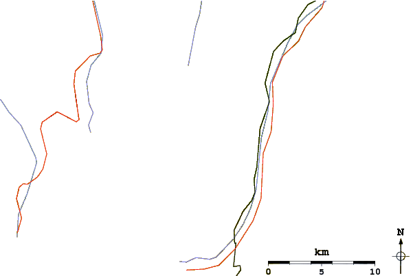 Roads and rivers around Bishorn