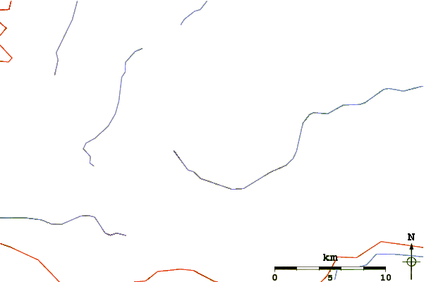 Roads and rivers around Bismarck Peak