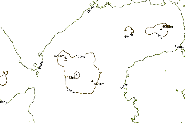 Mountain peaks around Bisoke or Visoke