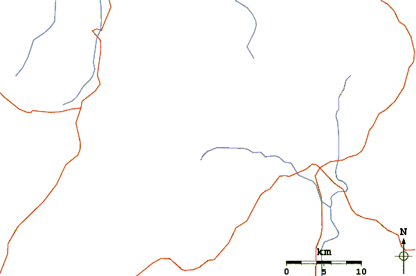 Roads and rivers around Bisoke or Visoke
