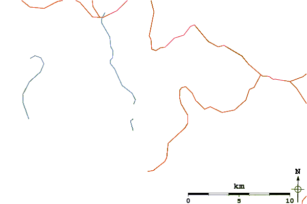 Roads and rivers around Bla Bheinn