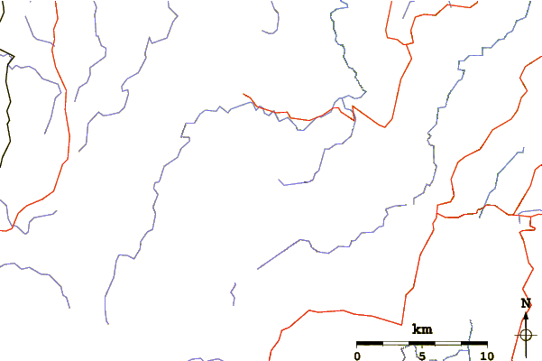 Roads and rivers around Black Bluff (Tasmania)