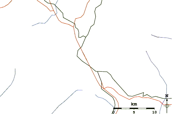 Roads and rivers around Black Butte (Siskiyou County, California)