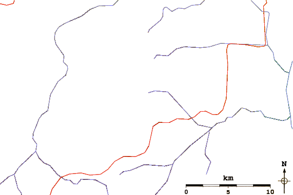 Roads and rivers around Black Dome Mountain