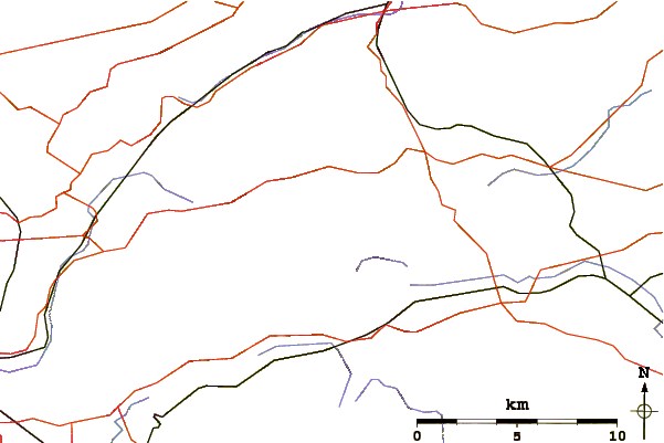 Roads and rivers around Black Hill