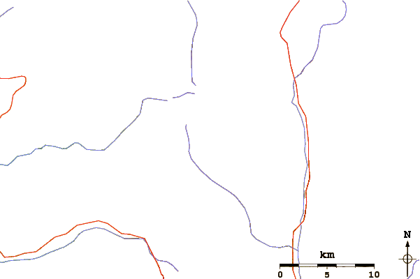 Roads and rivers around Black Kaweah