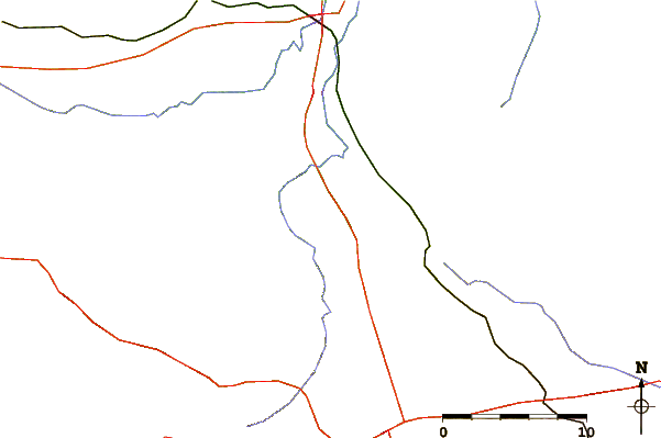 Roads and rivers around Black Mesa (Navajo County, Arizona)