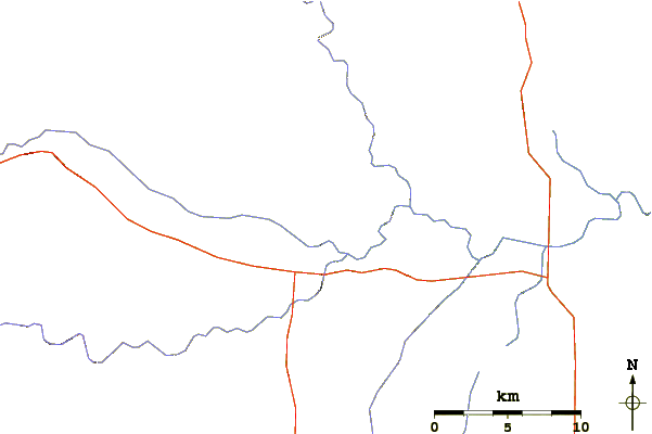 Roads and rivers around Black Mesa (Oklahoma)