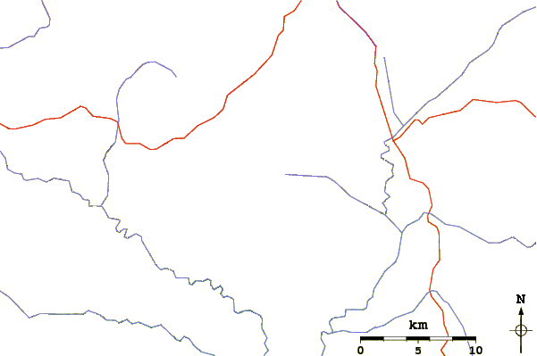 Roads and rivers around Black Mountain (New Mexico)