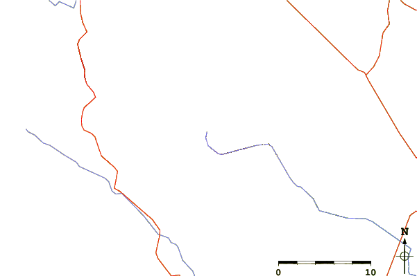 Roads and rivers around Black Mountain (Fresno County, California)