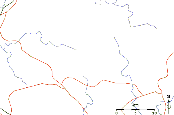 Roads and rivers around Black Mountain (Georgia)