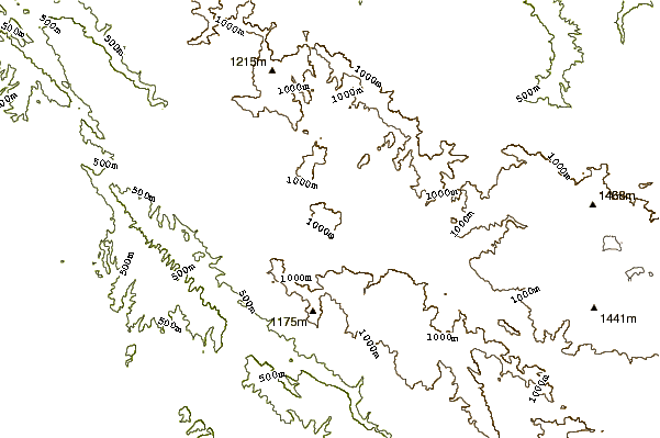 Mountain peaks around Black Mountain (San Benito County)