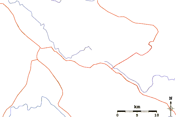 Roads and rivers around Black Mountain (San Benito County)