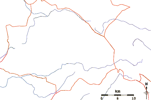 Roads and rivers around Black Mountain (San Diego County)