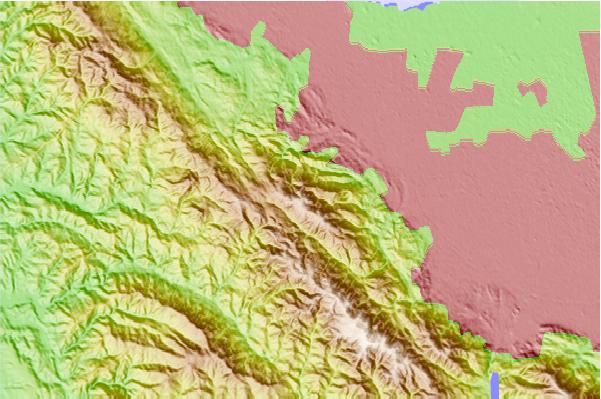 Surf breaks located close to Black Mountain (near Los Altos, California)