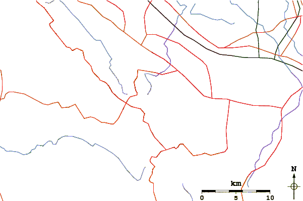 Roads and rivers around Black Mountain (near Los Altos, California)