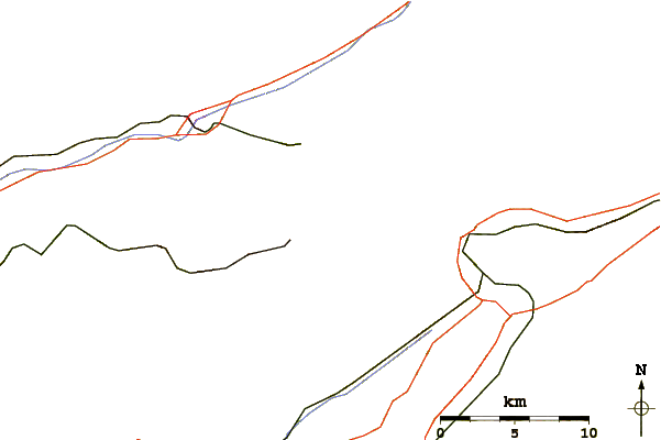 Roads and rivers around Black Mountain (Kentucky)