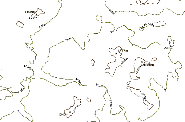 Mountain peaks around Black Nubble (Redington Township, Maine)