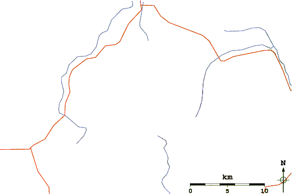 Roads and rivers around Black Nubble (Redington Township, Maine)