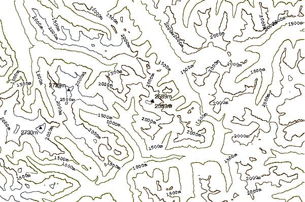 Mountain peaks around Black Peak