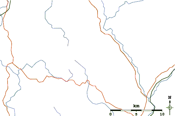 Roads and rivers around Black Rock Mountain, County Wexford