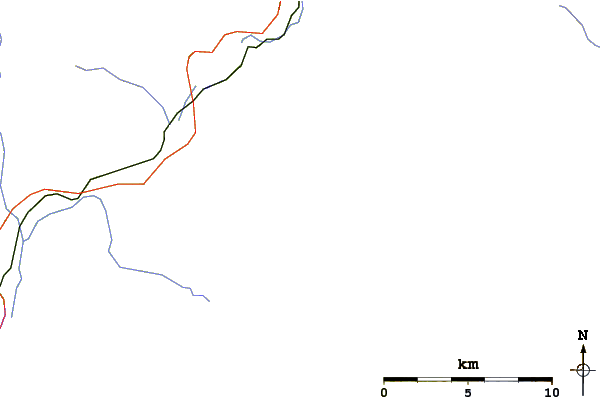 Roads and rivers around Blackcomb Peak