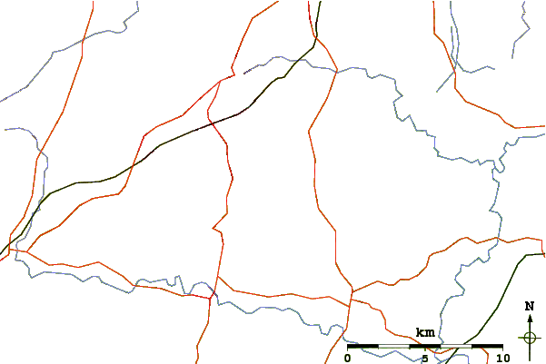 Roads and rivers around Blackdown, Sussex