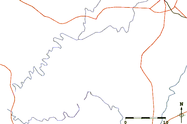 Roads and rivers around Blackjack Mountain (Carroll County, Georgia)