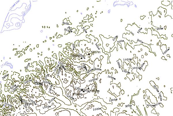 Mountain peaks around Blåhø