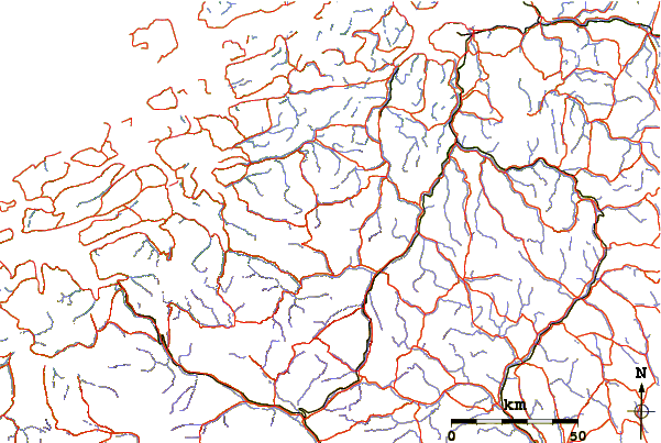 Roads and rivers around Blåhø