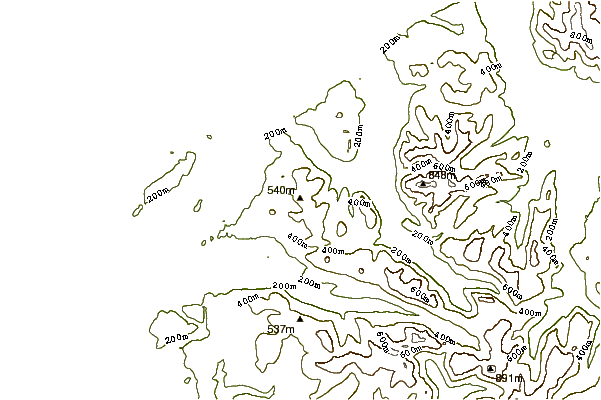 Mountain peaks around Blake Fell