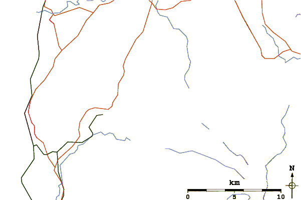 Roads and rivers around Blake Fell