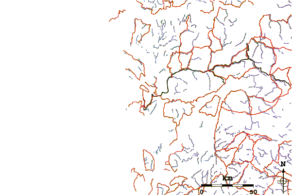 Roads and rivers around Blåmanen