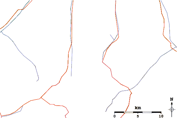 Roads and rivers around Bliggspitze