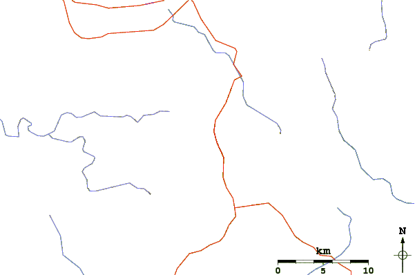 Roads and rivers around Blood Mountain